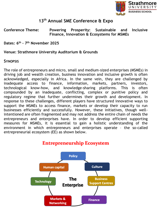 Annual SME Conference themed:
“Powering Prosperity: Sustainable and Inclusive Finance, Innovation & Ecosystems for MSMEs"